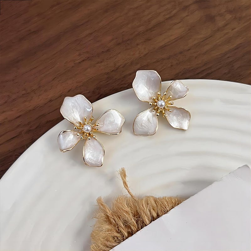 EXPHAIN Irregular Petal Earring For Women Stainless Steel Unique Statement Flower Dangle Earrings Trendy Jewelry Gift - Image 2